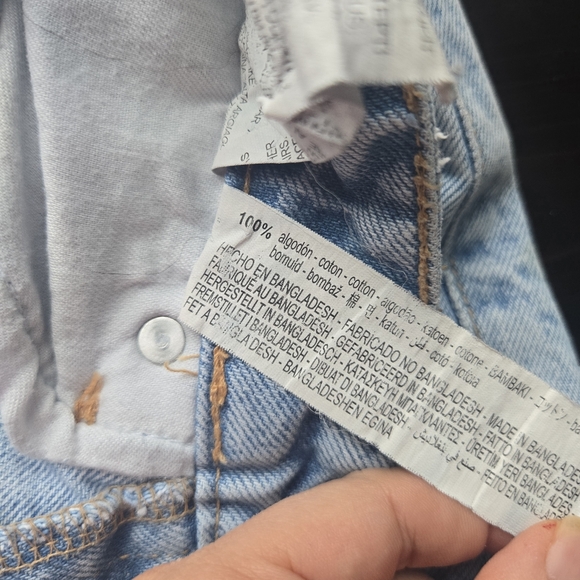 Zara Jeans Womens Mom Straight Leg High Waist Size 6 Light Wash 100% Cotton - Picture 4 of 5